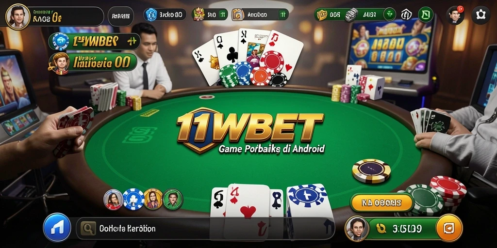 Screenshot gameplay 11WBET menampilkan aksi seru di meja Poker.