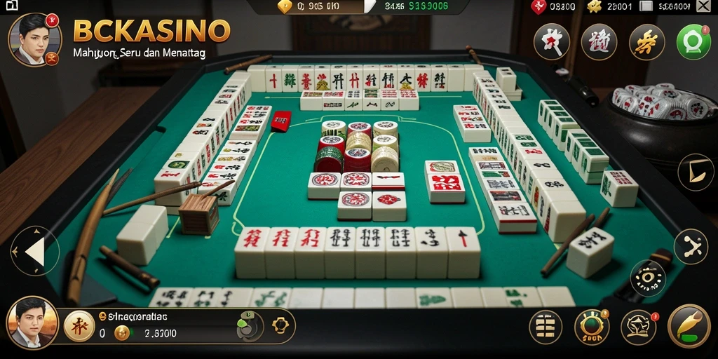 Tampilan gameplay BCKASINO yang mengasyikkan dalam permainan Mahjong.