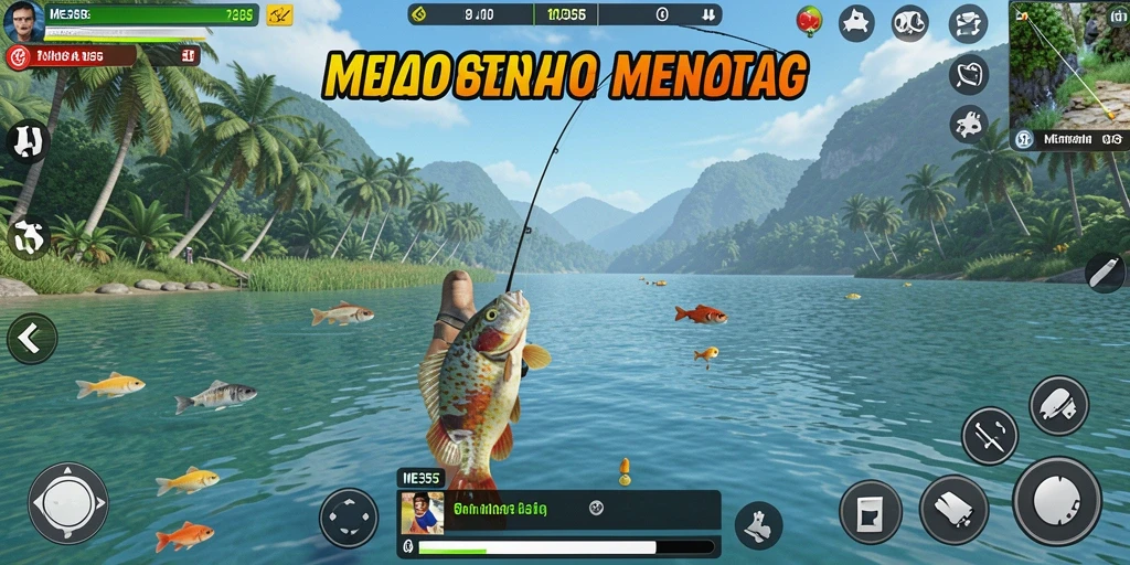 Gameplay ME355 dengan aksi memancing yang seru dan realistis.