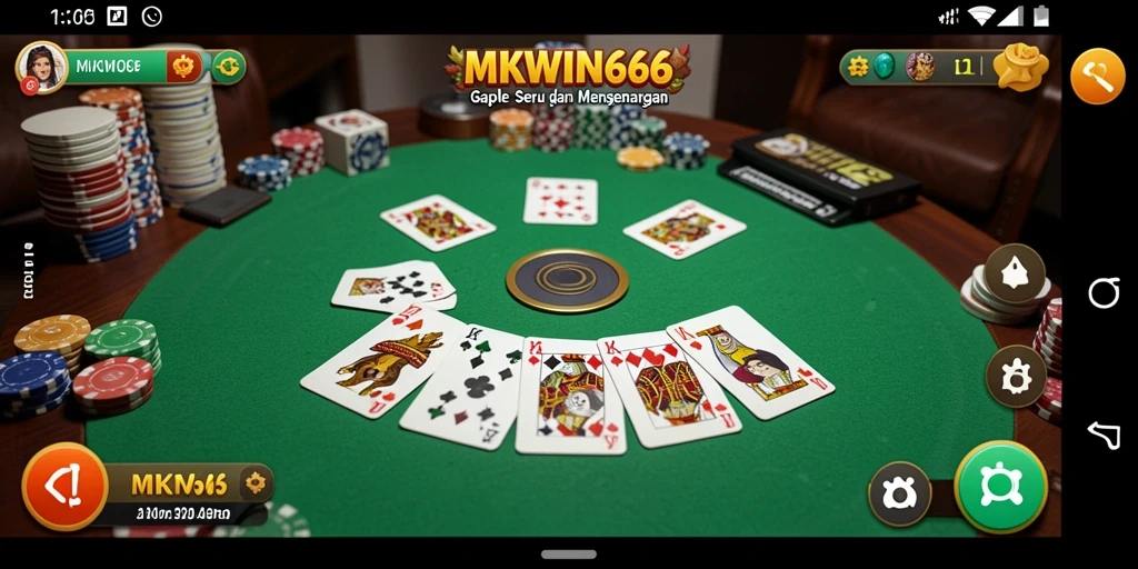 Tampilan gameplay Gaple yang seru dan interaktif dalam MKWIN666.