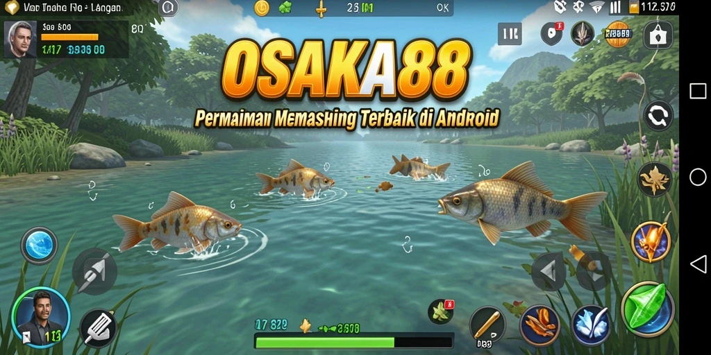 Tampilan memikat dalam gameplay OSAKA88 saat menangkap ikan.