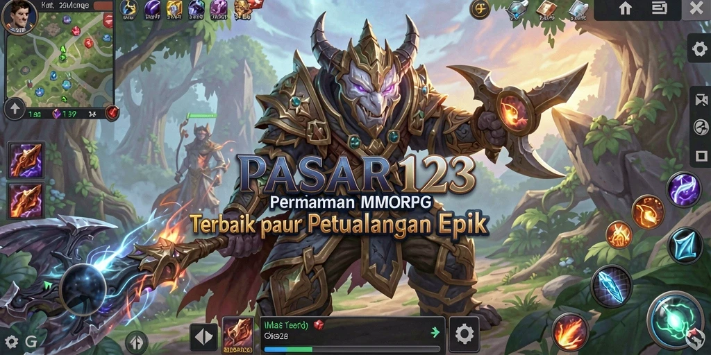 Screenshot permainan PASAR123 menampilkan aksi seru dalam dunia MMORPG.