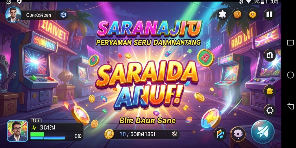 Screenshot SARANAJITU menampilkan gameplay arcade yang menarik dan seru.