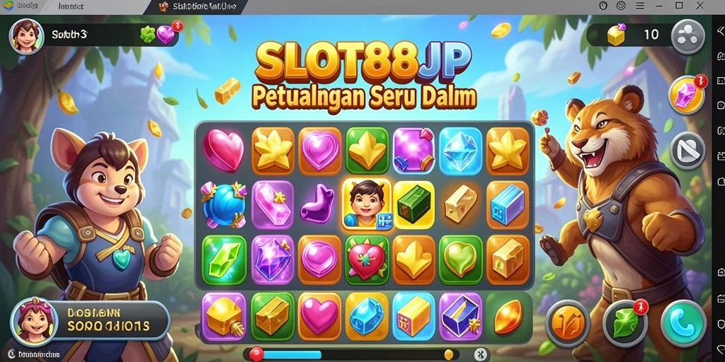 Tangkapan layar menunjukkan gameplay seru dari game Match-3.