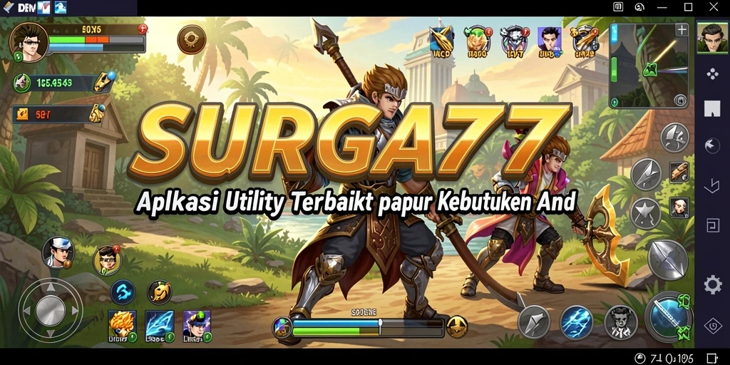 Tampilan antarmuka utama SURGA77 dengan fitur-fitur Utility.