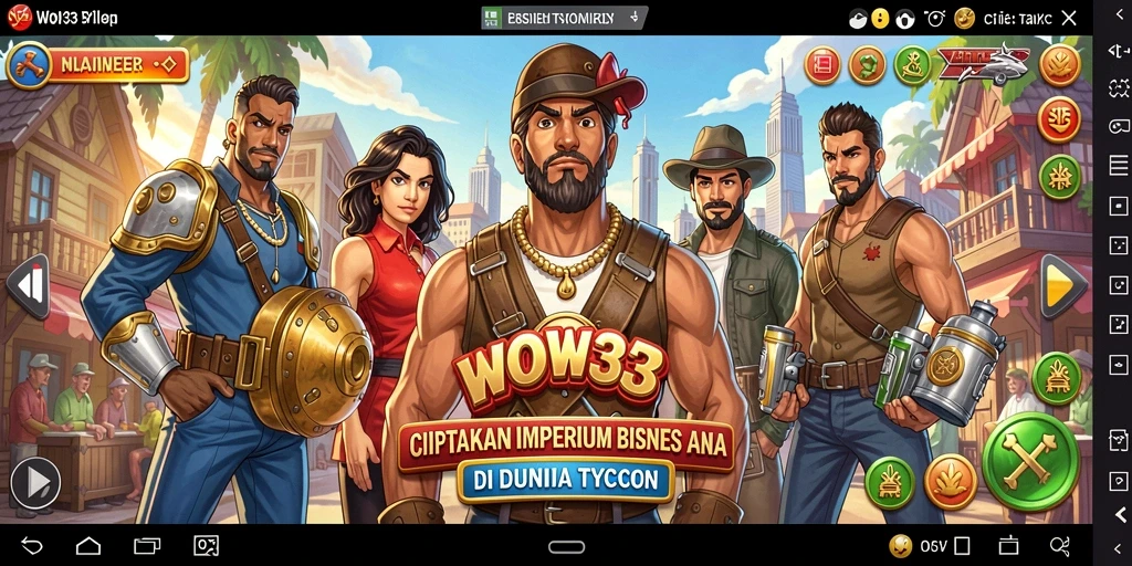Tangkapan layar gameplay menunjukkan manajemen bisnis yang seru di WOW33.